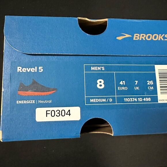 Brooks Revel 5 Training Shoes Sneakers Titan Peacoat Flame 8 - Picture 7 of 7